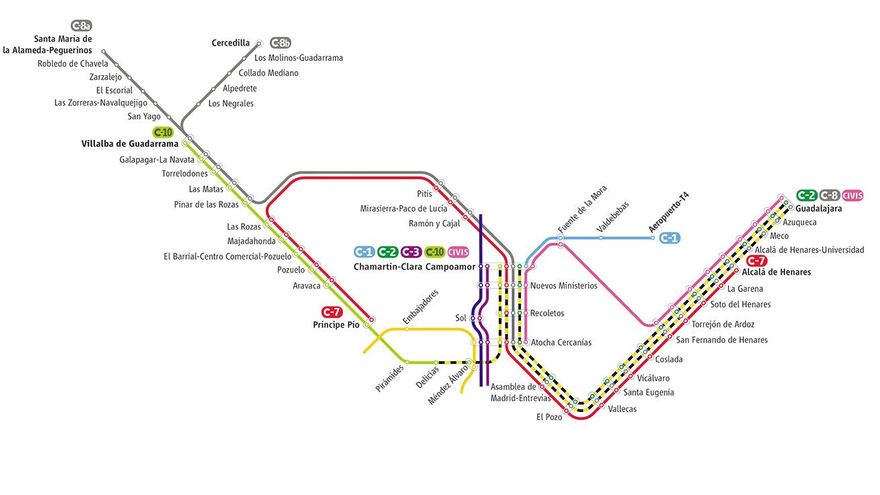 Cambios en cinco líneas de Cercanías Madrid a partir de este sábado por obras en Atocha: recorridos y frecuencias