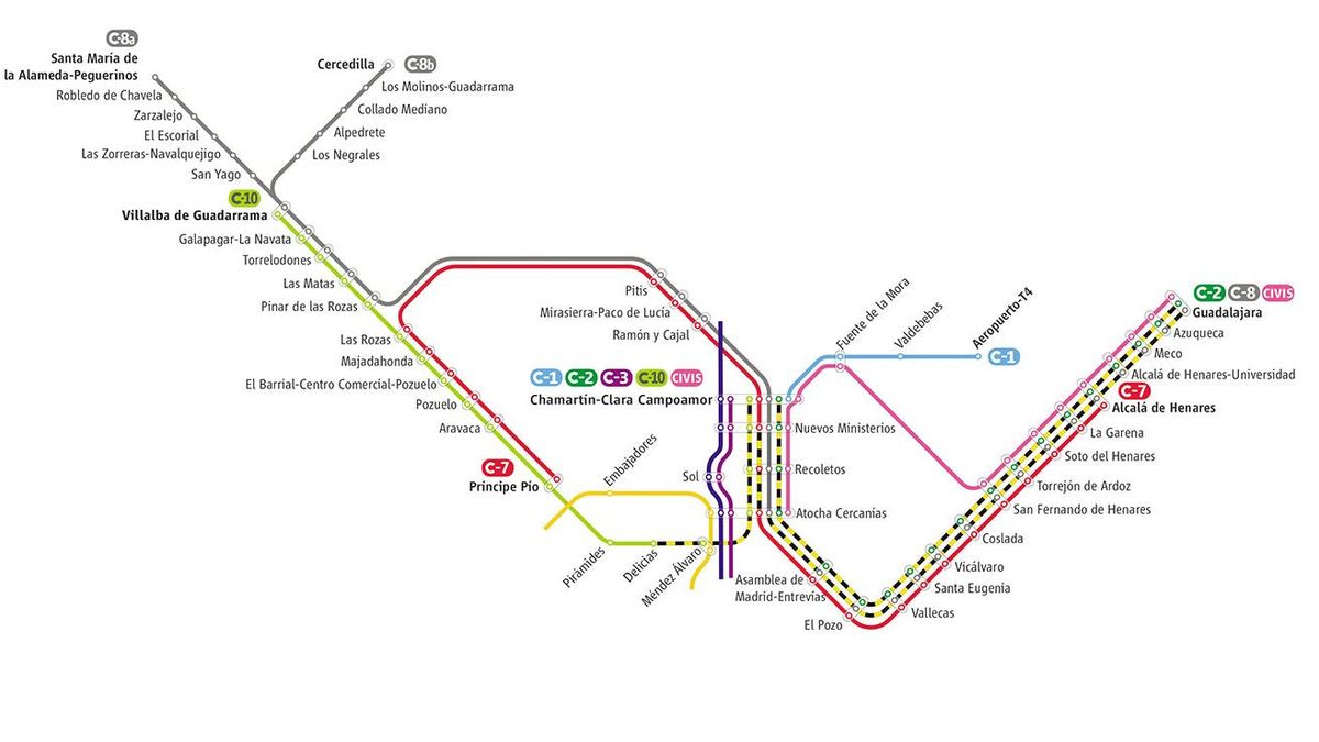 Cambios en cinco líneas de Cercanías Madrid a partir de este sábado por obras en Atocha: recorridos y frecuencias