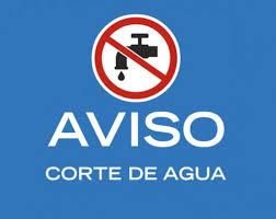 Imagen de uno de los carteles de aviso de cortes de agua.