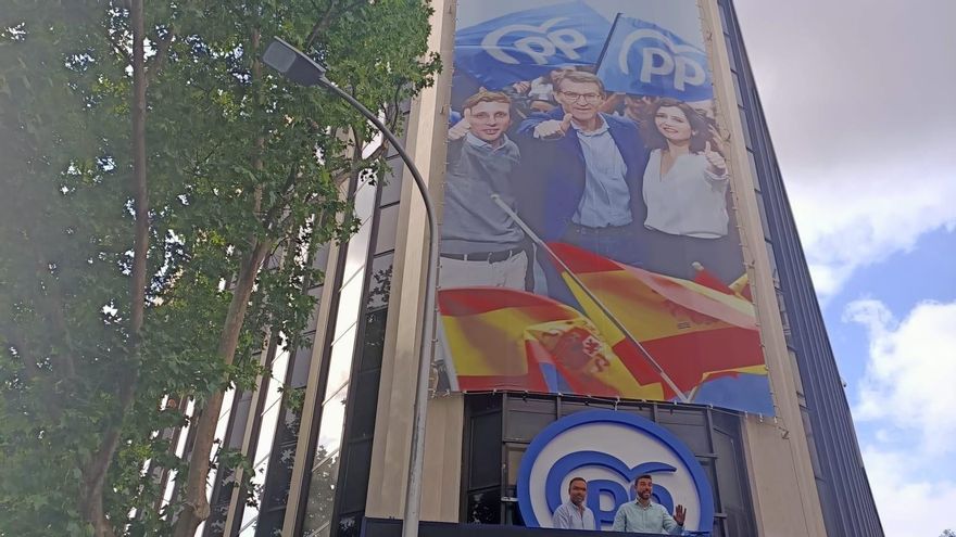 Sede de Partido Popular en Génova este domingo electoral