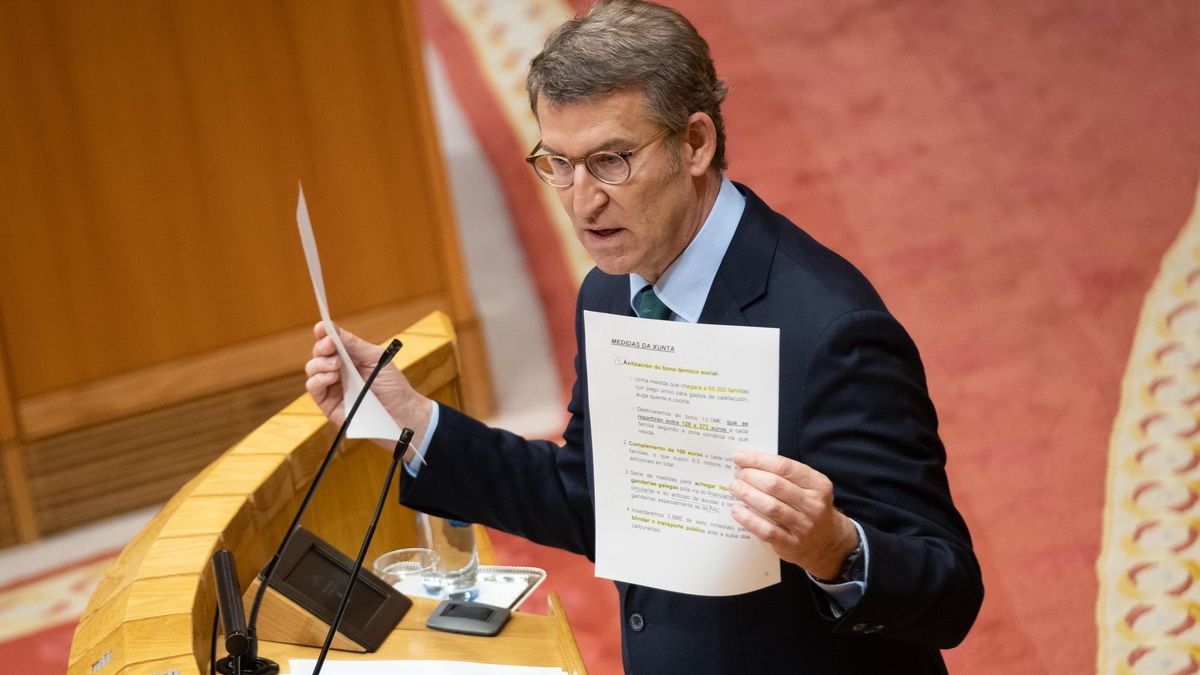 El presidente de la Xunta, Alberto Núñez Feijóo, en el Parlamento de Galicia