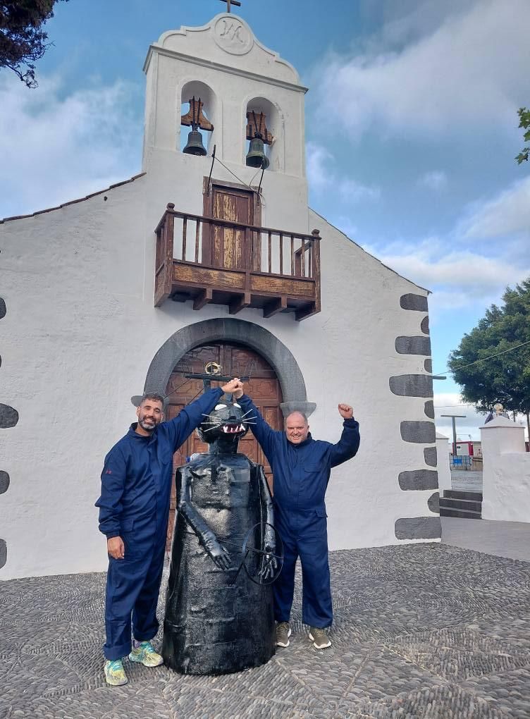 El gato Belial preparado para la representación, El Socorro, Breña Baja. Foto: MVH