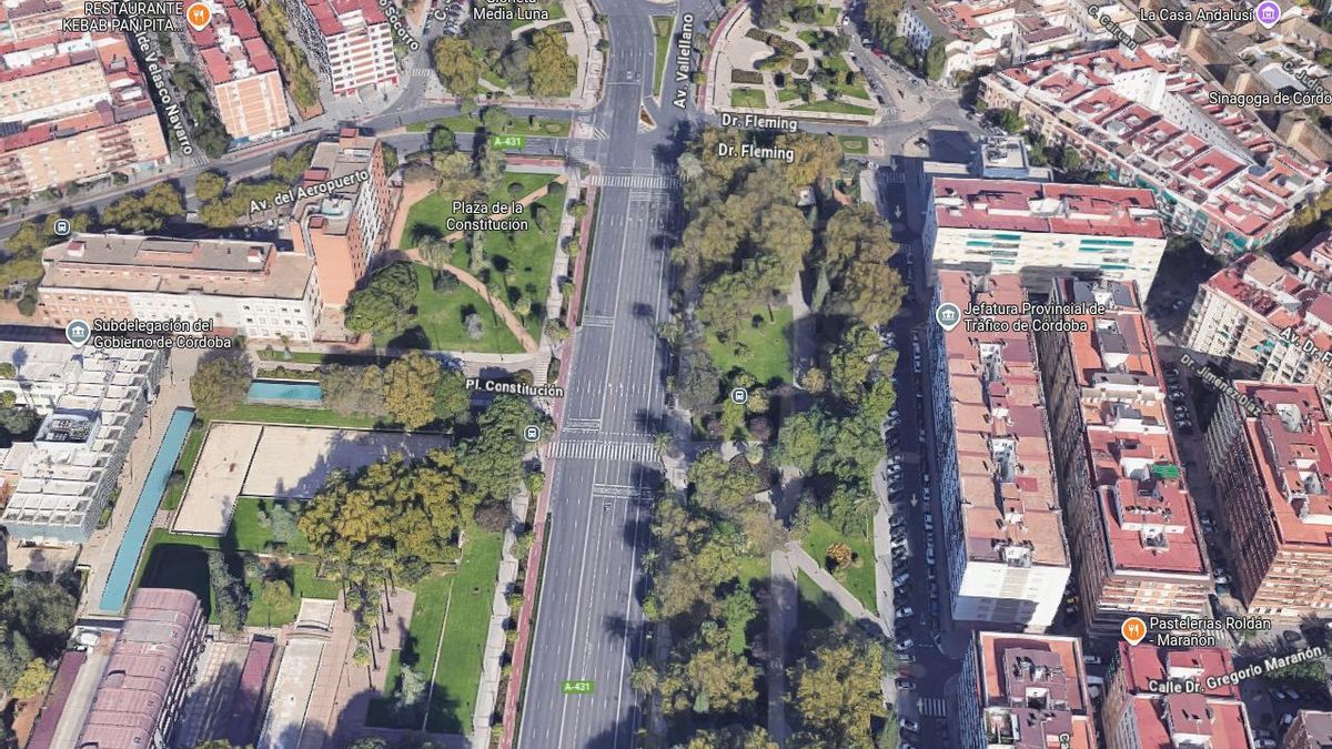 Panorámica cenital de la Avenida de Vallellano