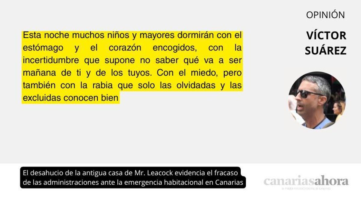 El desahucio de la antigua casa de Mr. Leacock evidencia el fracaso de las administraciones ante la emergencia habitacional en Canarias