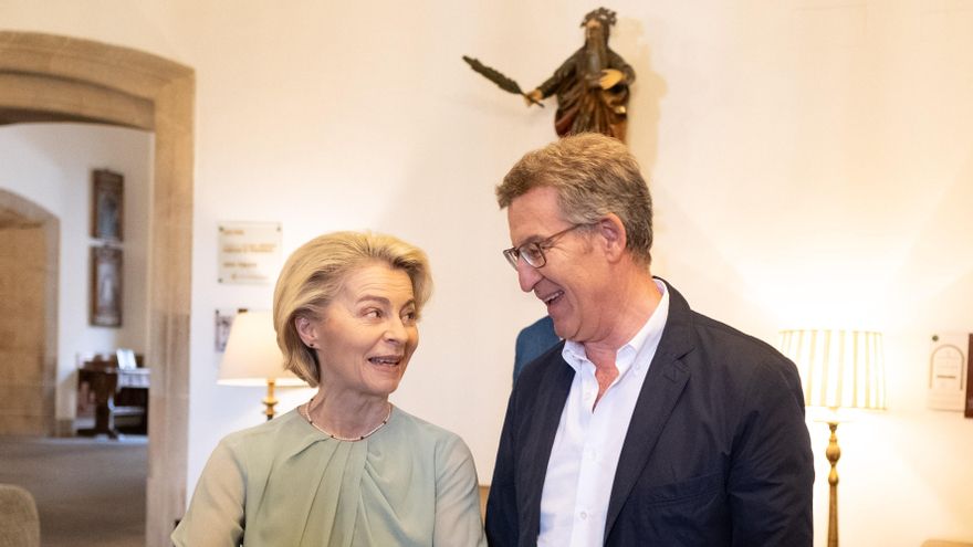 Feijóo ataca "la degeneración de Moncloa" ante Von der Leyen y apela a Europa como "red de seguridad" frente el Gobierno