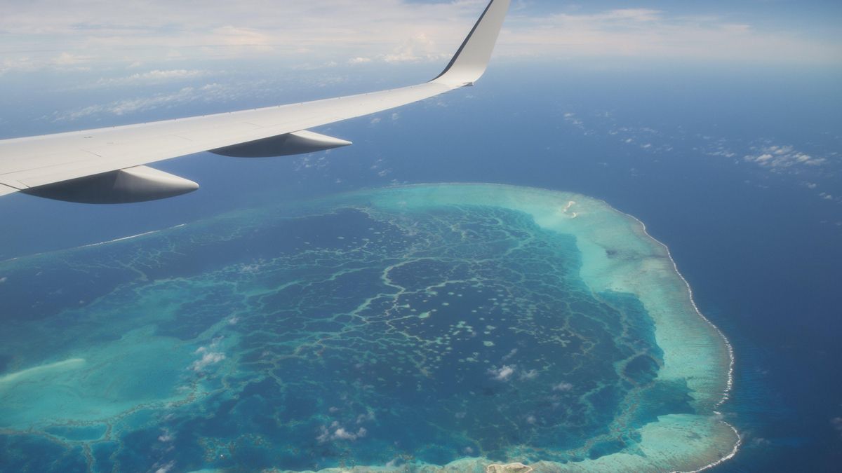 Monumento Nacional Marino Papahanaumokuakea visto desde arriba