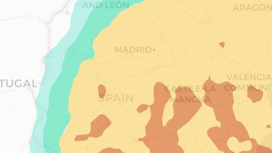 Aviso por el paso de una masa de polvo sahariano este martes sobre Madrid