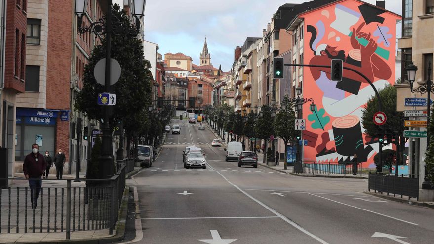 Vista de la zona de la tenderina en Oviedo, este miércoles. EFE/ J.L.Cereijido
