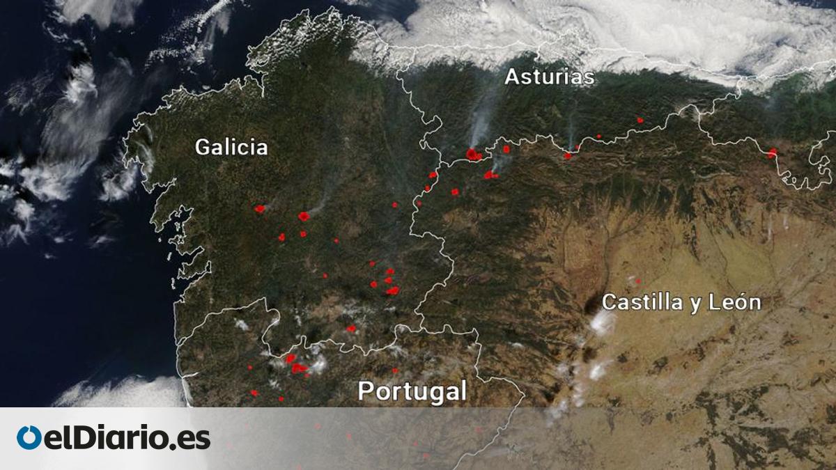 Así se multiplicaron los incendios en Galicia y Asturias durante la ...