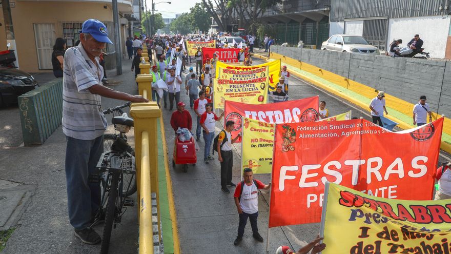 Guatemaltecos piden libertad para sindicalizarse en la conmemoración del Día del Trabajo