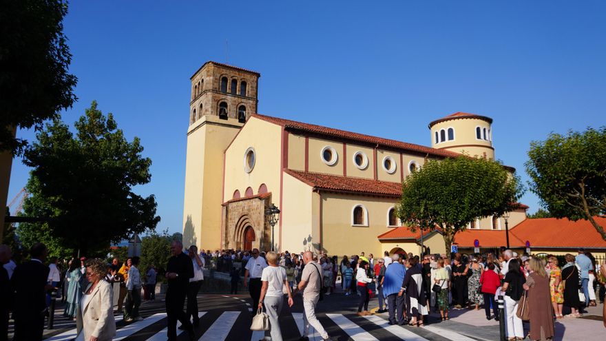 Iglesia San José de Astillero el día de su reapertura tras año y medio cerrada por las deficiencias detectadas en la estructura y para desarrollar trabajos de refuerzo