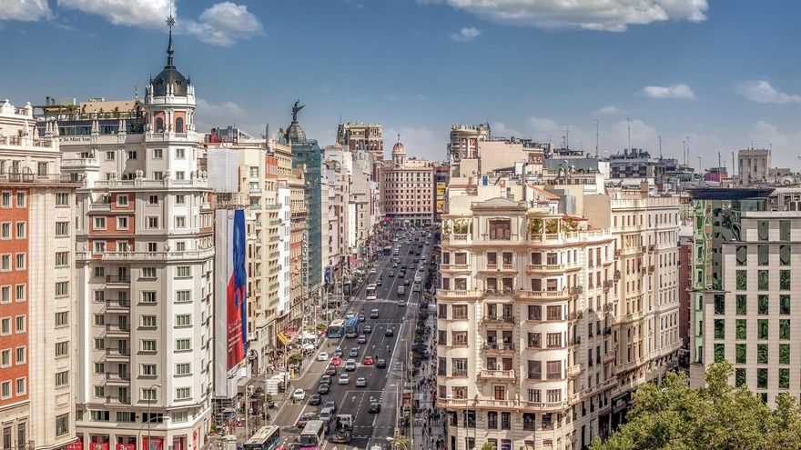 Gran Vía, vista desde la Torre de Madrid