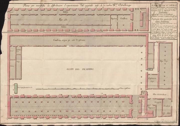 Plano de la reconstrucción de Caballerizas Reales.