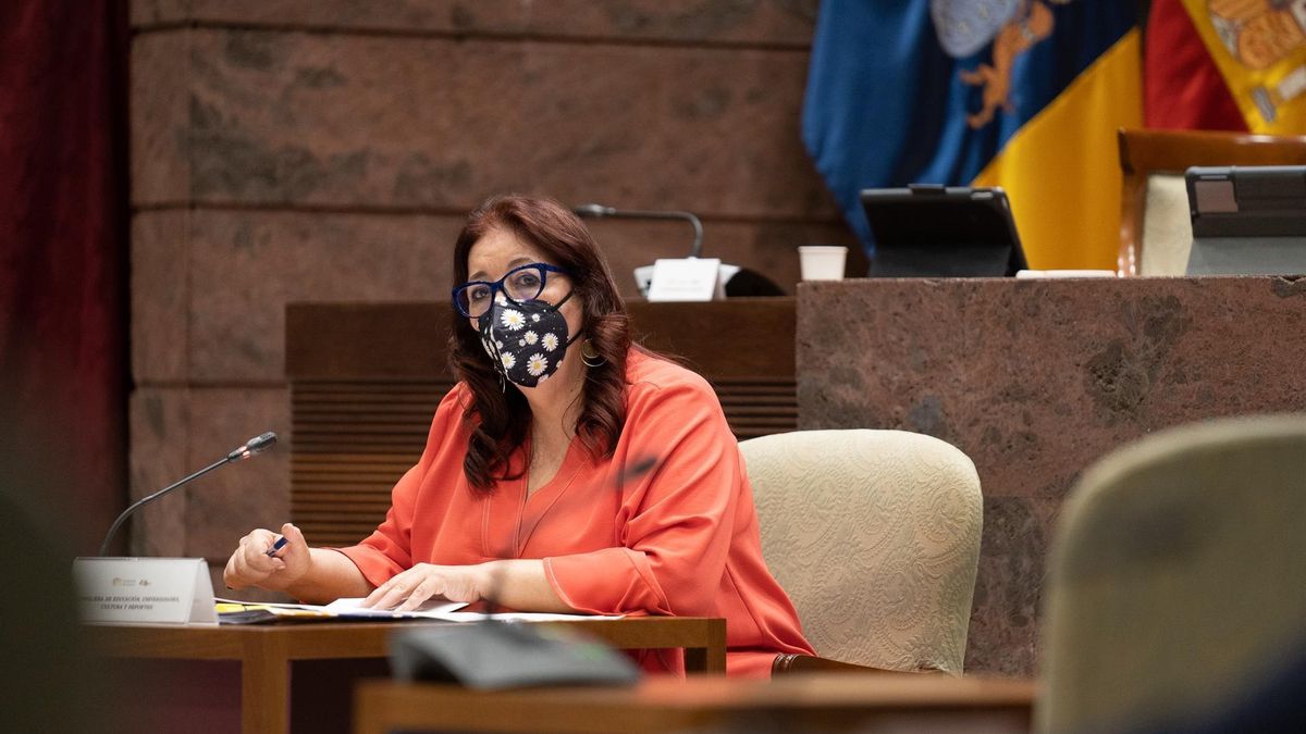 La consejera de Educación, Universidades, Cultura y Deportes del Gobierno de Canarias, Manuela de Armas, compareció este martes en comisión parlamentaria.EFE/Ramón de la Rocha