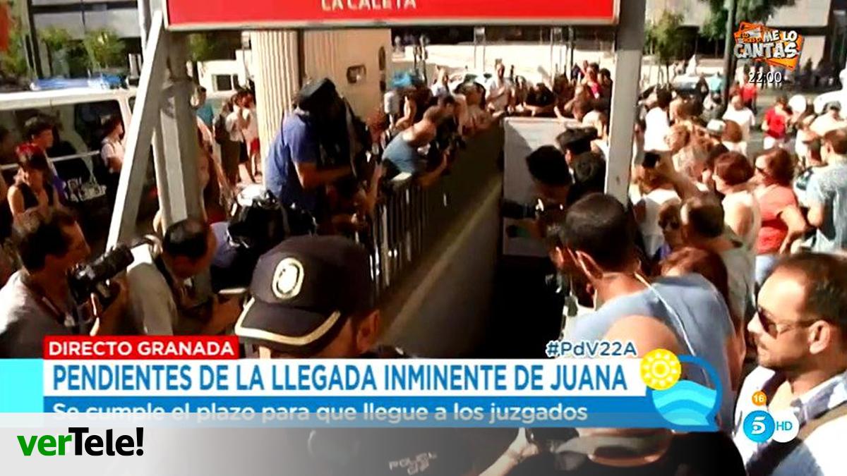 Las TV muestran la caótica reaparición de Juana Rivas para ir al juzgado