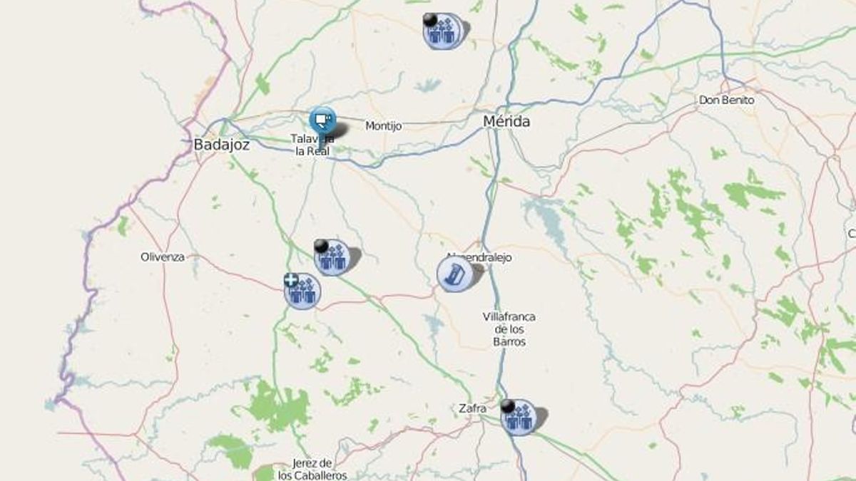 Cortes en la provincia de Badajoz