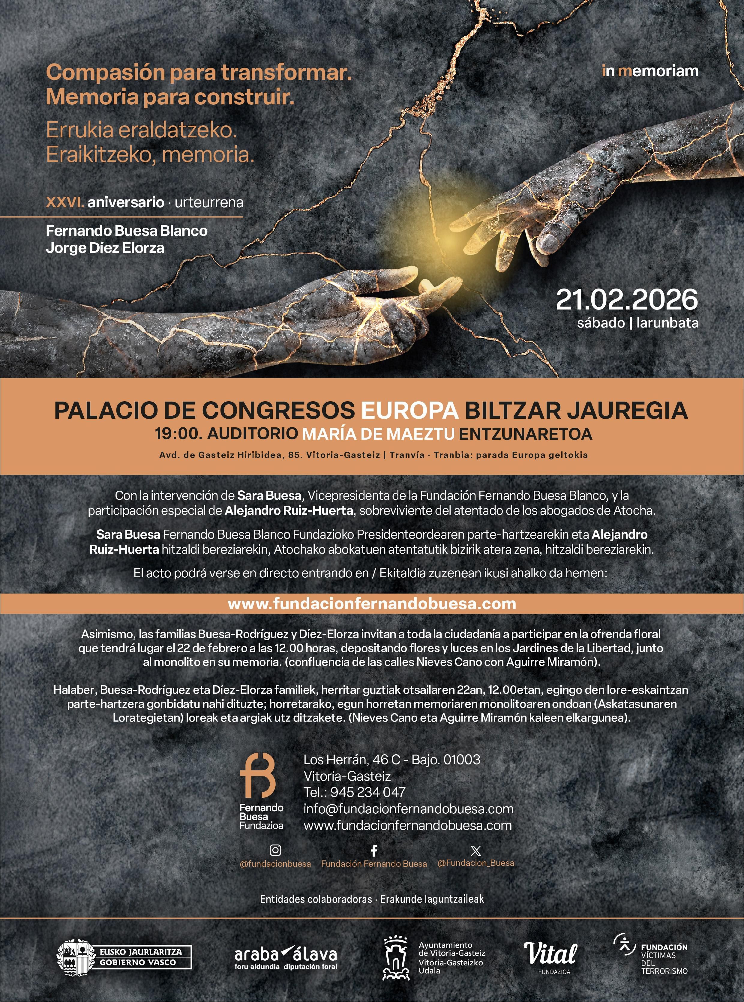 Cartel con el programa del acto