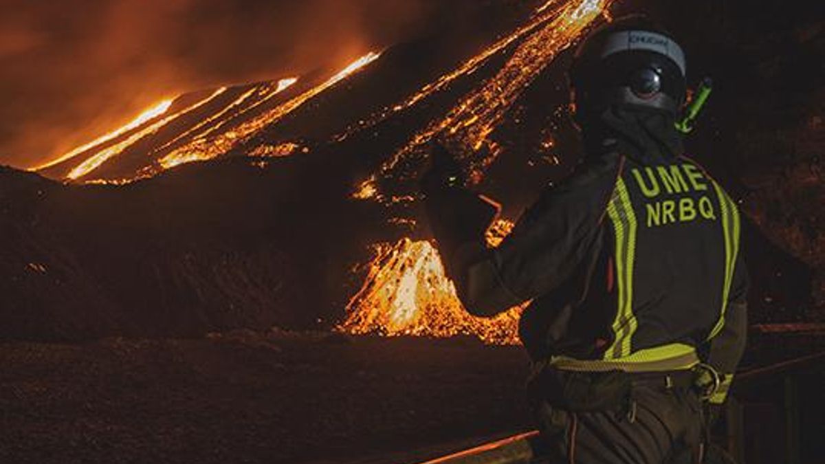 La Unidad Militar de Emergencia participó en la erupción. MINISTERIO DE DEFENSA