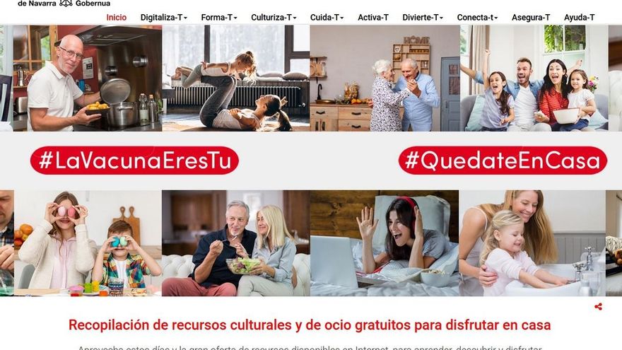 El Gobierno de Navarra presenta una web con recursos culturales, formativos y ocio para el confinamiento