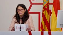 Mónica Oltra, vicepresidenta de la Generalitat, durante la rueda de prensa posterior al pleno del Consell.