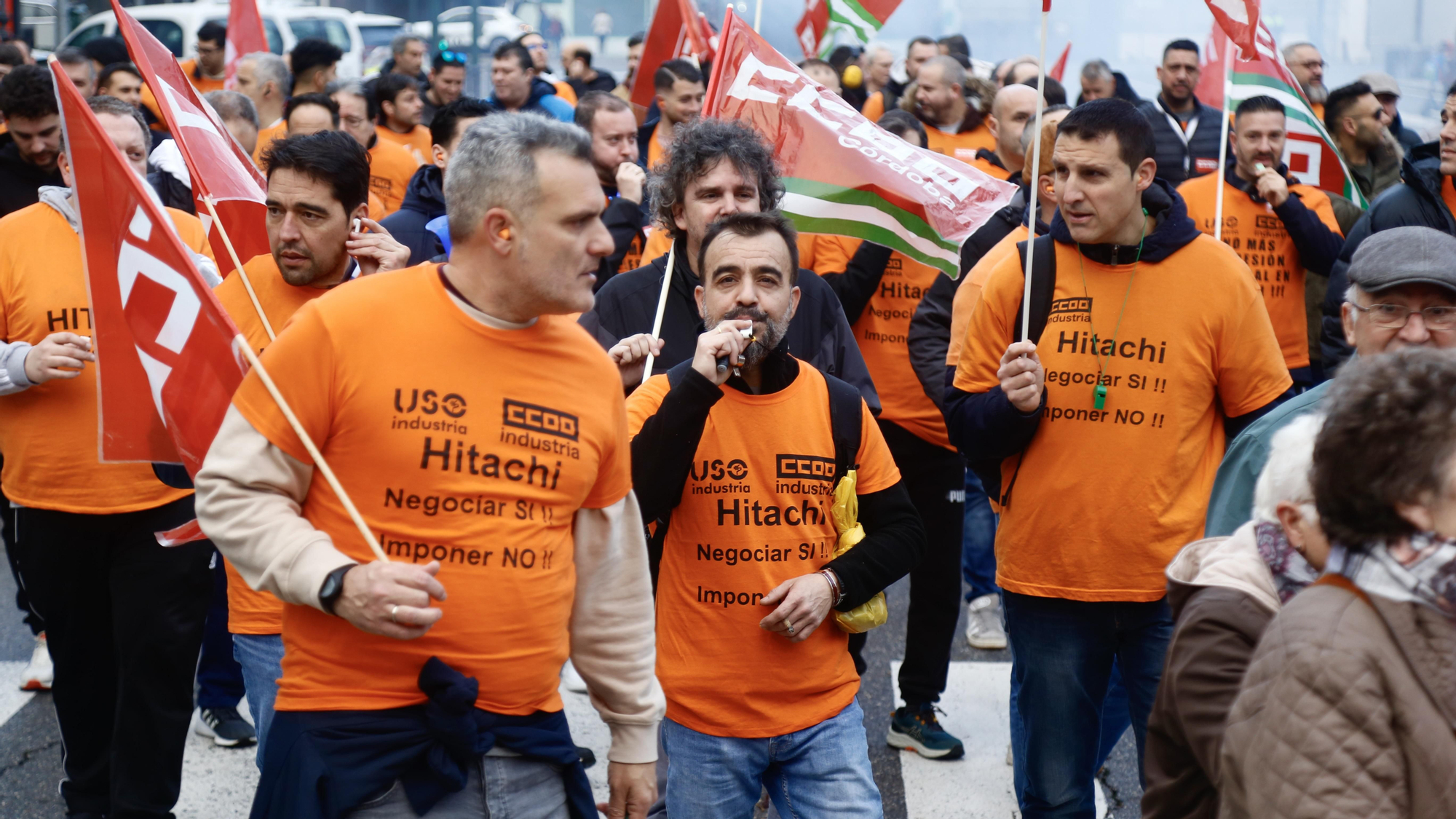 Manifestación de los trabajadores de Hitachi Energy, por la negociación del convenio colectivo