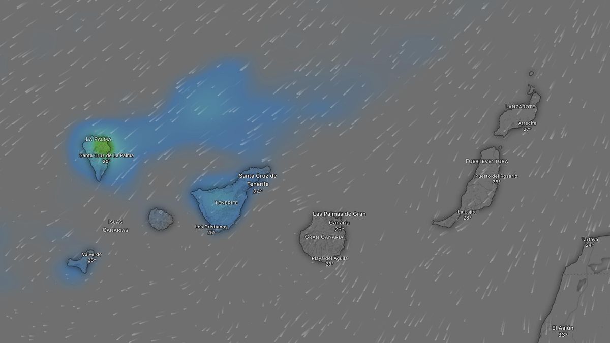 Primer aviso amarillo en Canarias por las lluvias