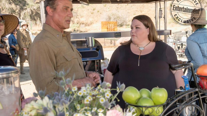 Justin Hartley y Sylvester Stallone en 'This is us'