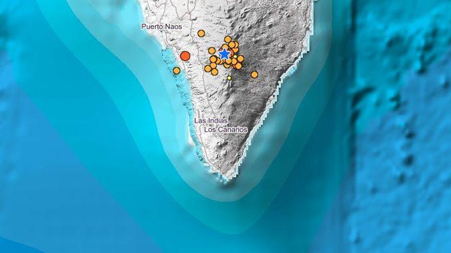 Terremotos registrados este martes en Fuencaliente