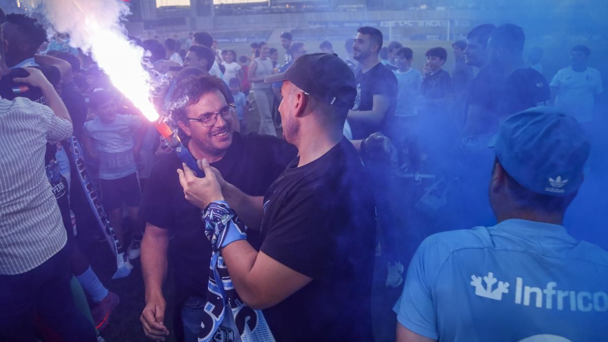 Celebración del ascenso del Ciudad de Lucena