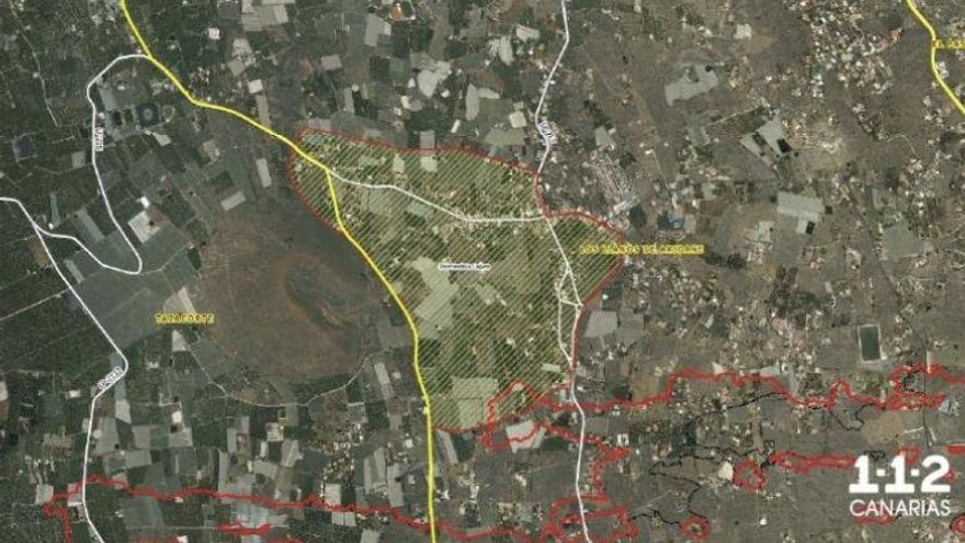Perímetro de la nueva zona evacuada.