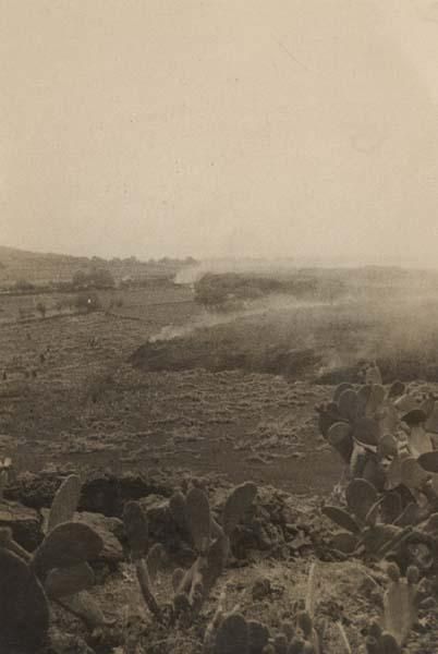 Lava del volcán de San Juan sepultando viñedos. Foto: ADALBERTO BENÍTEZ