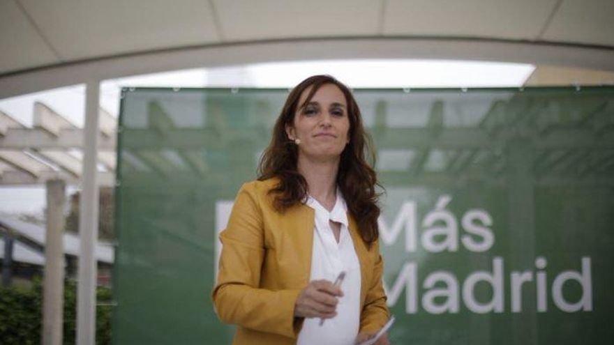 Mónica García este sábado 27 de marzo en un acto de Más Madrid