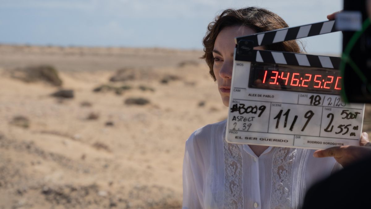Victoria Luengo en el rodaje de 'El ser querido'