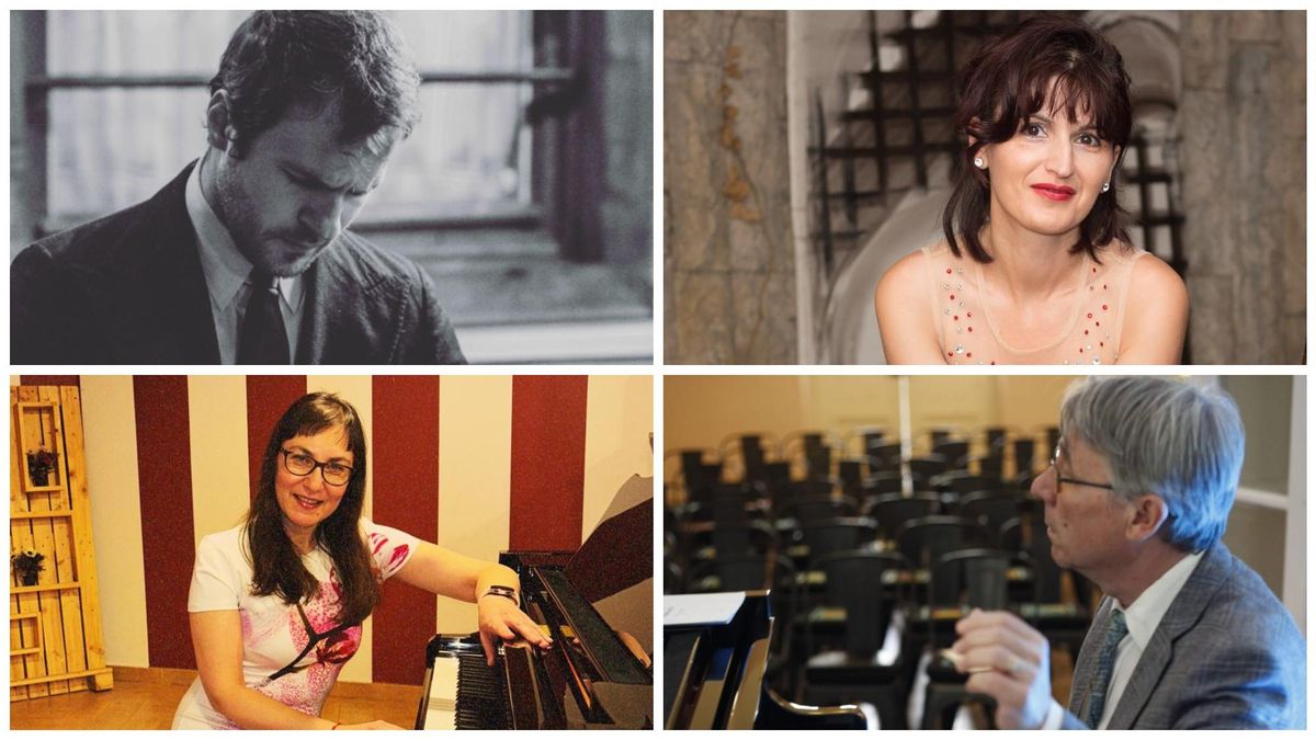 Los pianistas búlgaros Martin Dafinov, Velislava Stoyanova, Lyudmila Stefanova y Romeo Smilkov.