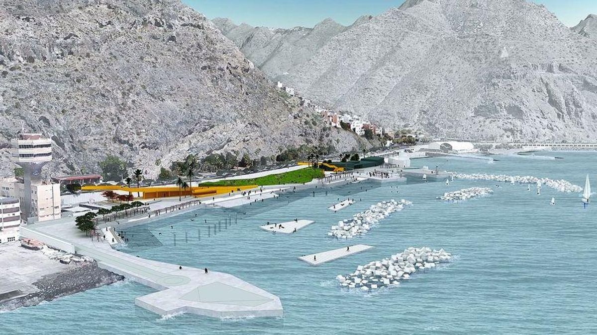 Infografía con el resultado del proyecto de litoral previsto en Valleseco, en Santa Cruz de Tenerife