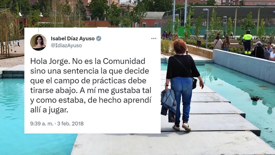 Cuando Ayuso defendía el golf de Aguirre en lugar del gran parque para Chamberí: "A mí me gustaba tal y como estaba"