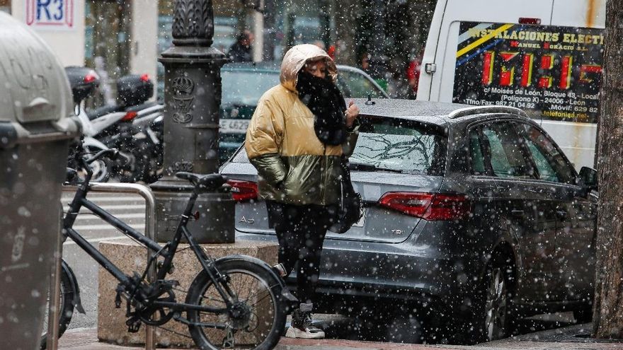 Nevada en León capital en una imagen de archivo. / Carlos S. Campillo / ICAL