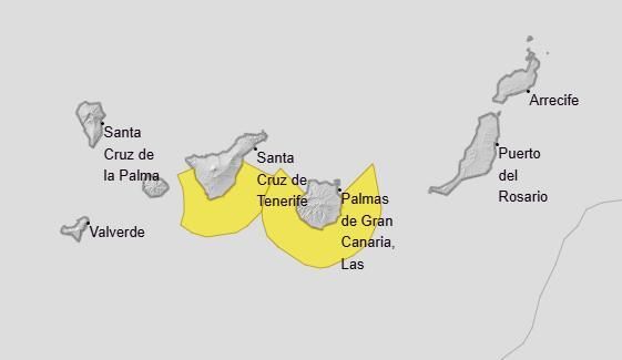 Avisos amarillos en dos islas de Canarias este lunes, 9 de marzo.