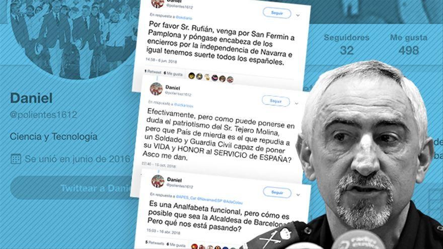 Uno de los integrantes del Consejo Asesor de la Policía, Daniel Rodríguez, cesado como jefe de Navarra por una cuenta anónima en Twitter