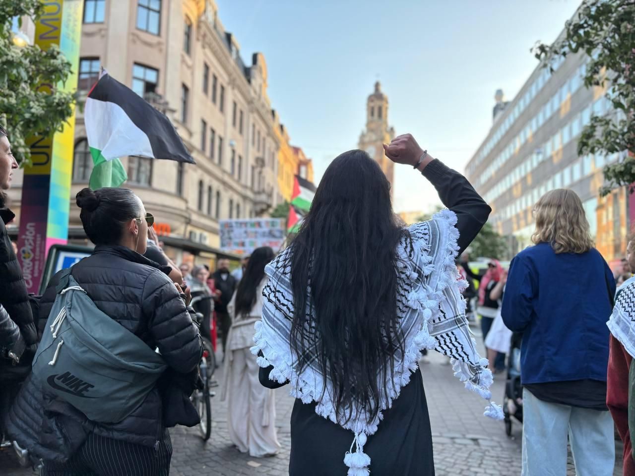 Imagen de la concentración en favor de Palestina en Malmö