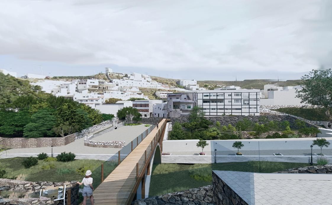 Recreación de la pasarela que unirá el casco urbano del municipio grancanario de Agaete.