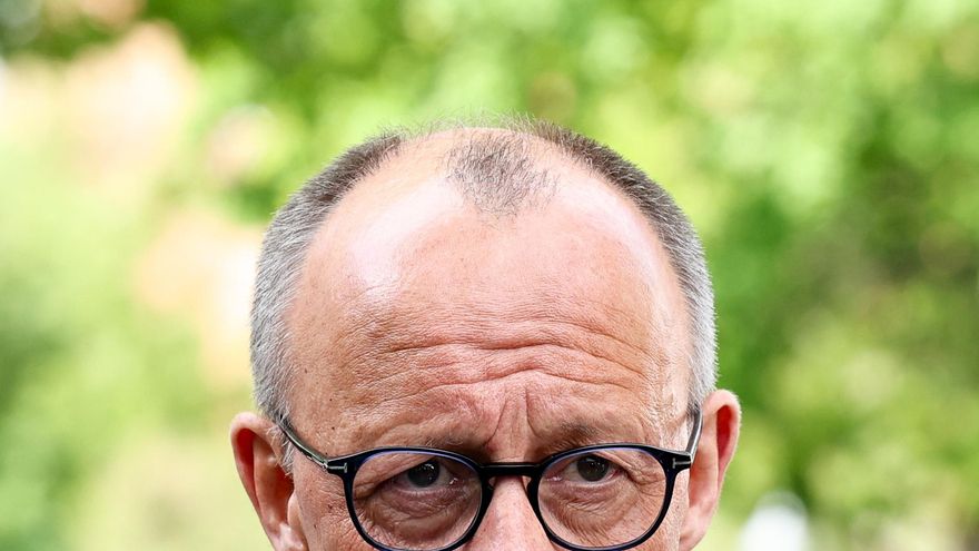 Friedrich Merz en una comparecencia ante los medios el 4 de mayo.