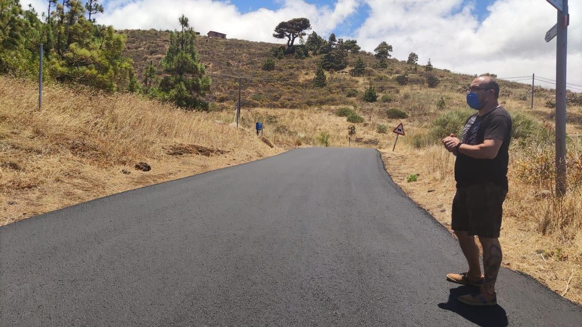 Yeray Rodríguez en la pista de Cueva de Agua.