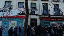 Panorama del bloque de viviendas en Argumosa 11, en el barrio de Lavapies en Madrid.