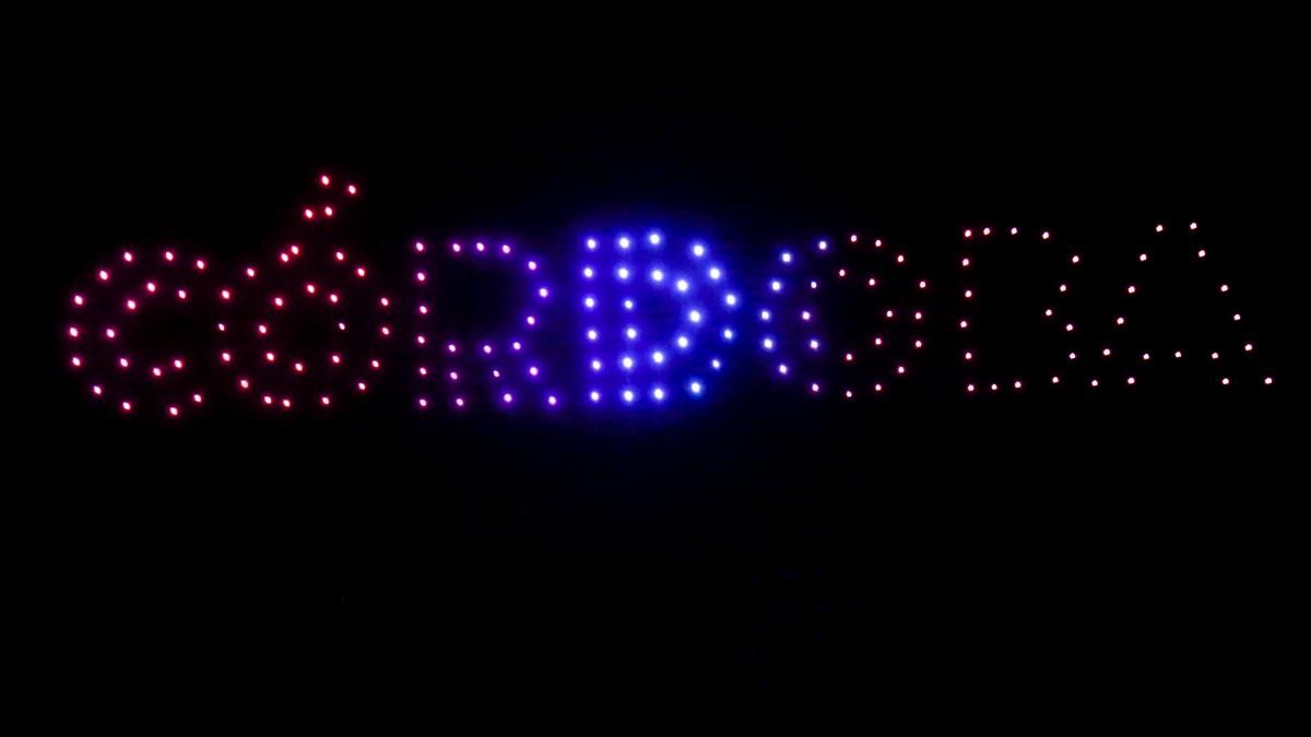 Espectáculo navideño de drones