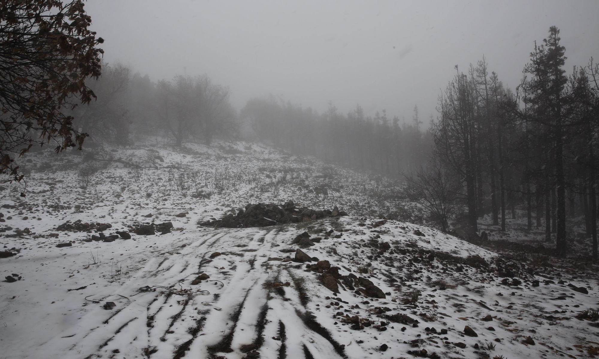 Nieve en la cumbre de Gran Canaria