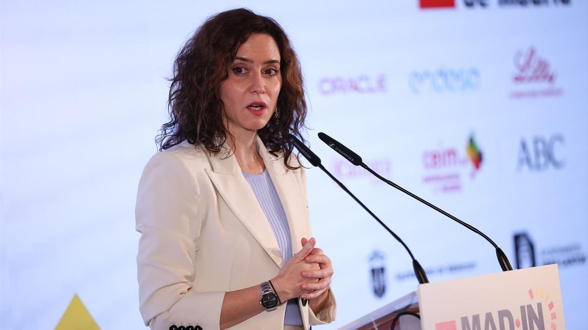 La presidenta de la Comunidad de Madrid, Isabel Díaz Ayuso, durante la III edición de Madrid Investment Forum este lunes