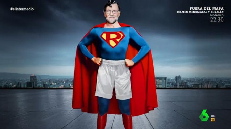 'El Intermedio' presenta a 'Rajoyman': "Su kryptonita, las preguntas de corrupción"