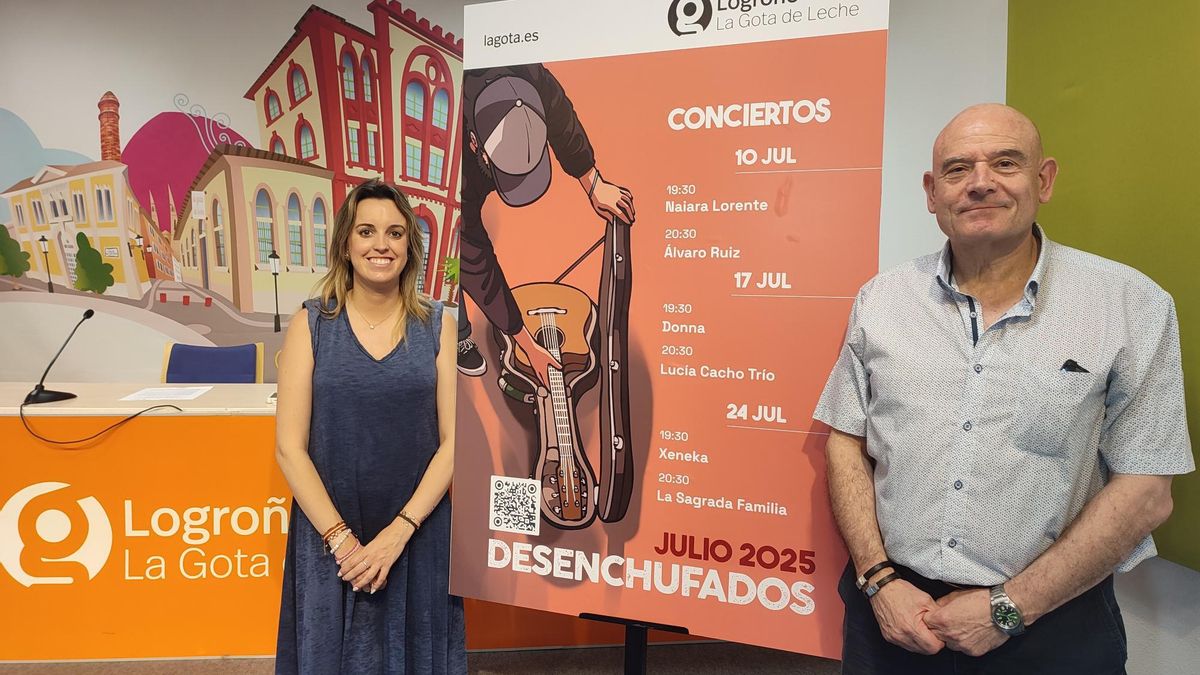 La concejala de Juventud del Ayuntamiento de Logroño, Laura Lázaro, y el director general de Familia y Servicios Sociales, Jesús Esteban, presentan Desenchufados