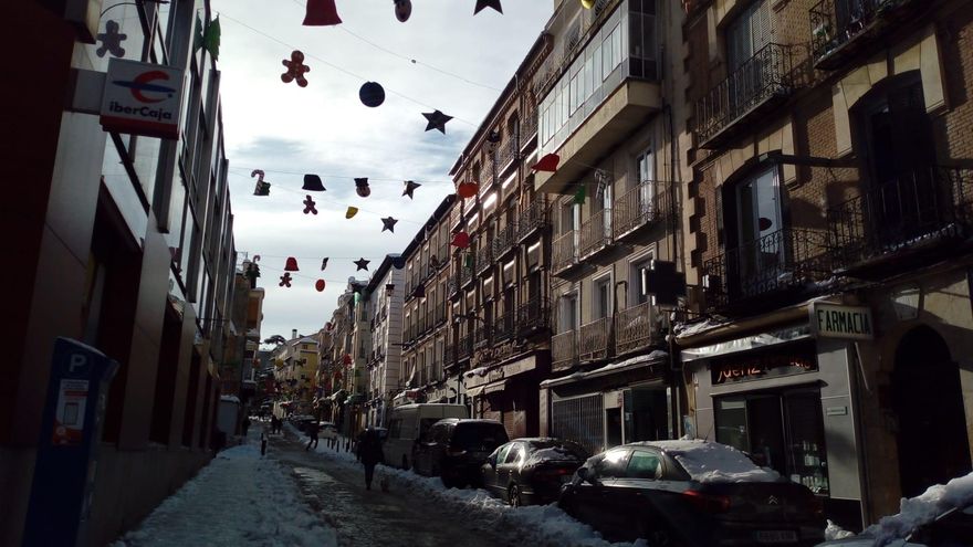 La calle Mayor de Guadalajara, el domingo 10 de enero de 2021